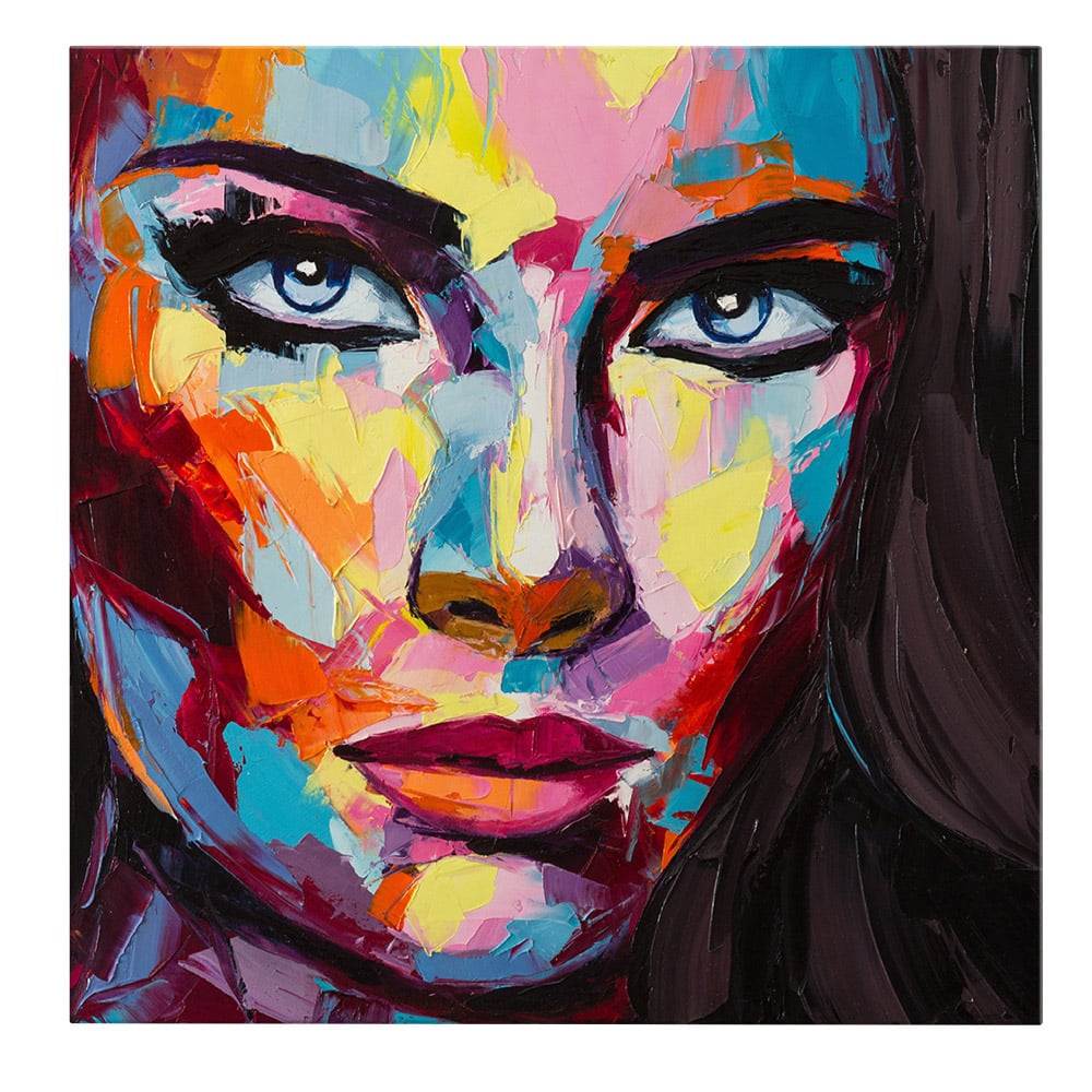 Tablou portret pictura in ulei femeie 2010 - Material produs:: Poster pe hartie FARA RAMA, Dimensiunea:: 80x80 cm