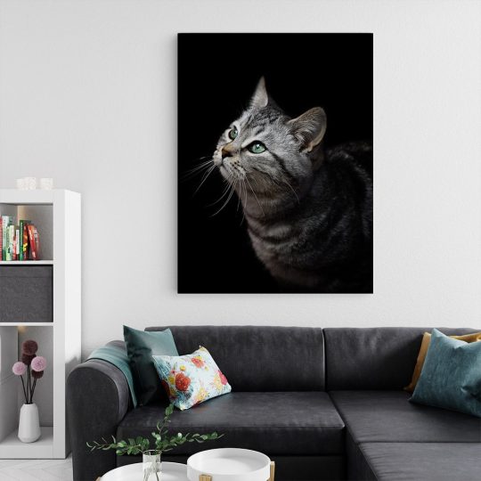 Tablou portret profil pisica gri 3075 living 2