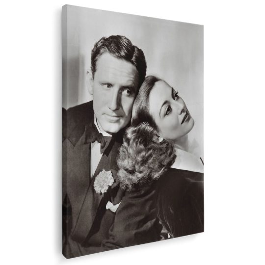 Tablou portrete actori Spencer Tracy si Joan Crawford negru 1500 - Afis Poster Spencer Tracy si Joan Crawford actori alb negru pentru living casa birou bucatarie livrare in 24 ore la cel mai bun pret.