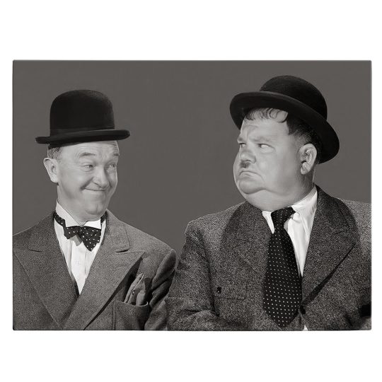 Tablou portrete actori Stan Laurel si Oliver Hardy alb negru 1551 front - Afis Poster Tablou Stan Laurel si Oliver Hardy pentru living casa birou bucatarie livrare in 24 ore la cel mai bun pret.
