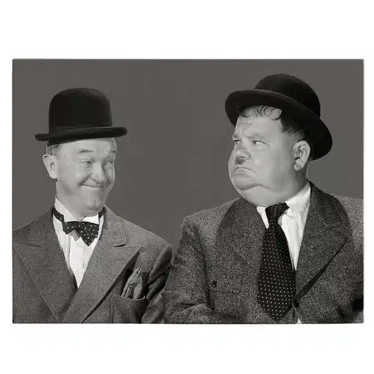 Tablou portrete actori Stan Laurel si Oliver Hardy alb negru 1551 front - Afis Poster Tablou Stan Laurel si Oliver Hardy pentru living casa birou bucatarie livrare in 24 ore la cel mai bun pret.