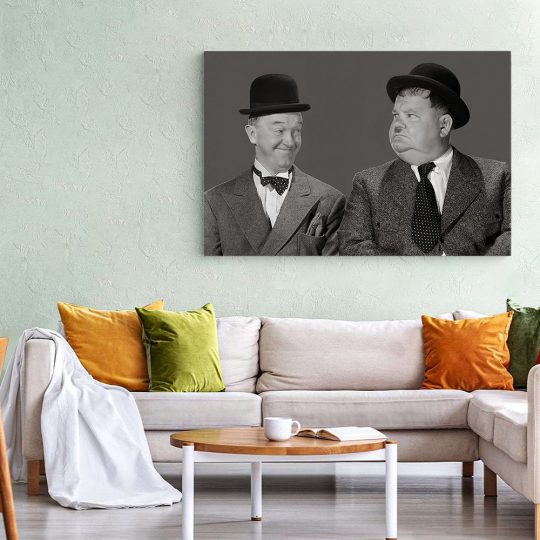 Tablou portrete actori Stan Laurel si Oliver Hardy alb negru 1551 living 1 - Afis Poster Tablou Stan Laurel si Oliver Hardy pentru living casa birou bucatarie livrare in 24 ore la cel mai bun pret.