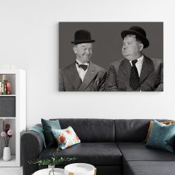 Tablou portrete actori Stan Laurel si Oliver Hardy alb negru 1551 living - Afis Poster Tablou Stan Laurel si Oliver Hardy pentru living casa birou bucatarie livrare in 24 ore la cel mai bun pret.