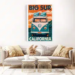 Tablou poster Big Sur California vintage 4613 living 1