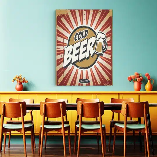 Tablou poster Cold Beer vintage 3961 restaurant