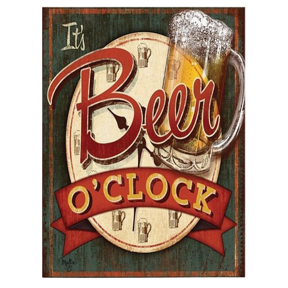 Tablou poster Its Beer O&#8217;Clock vintage - Material produs:: Poster pe hartie FARA RAMA, Dimensiunea:: 80x120 cm