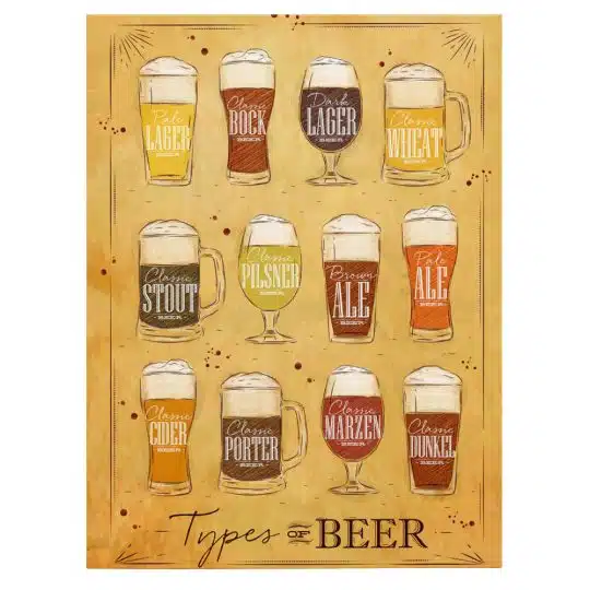 Tablou poster Types of Beer 3968 front