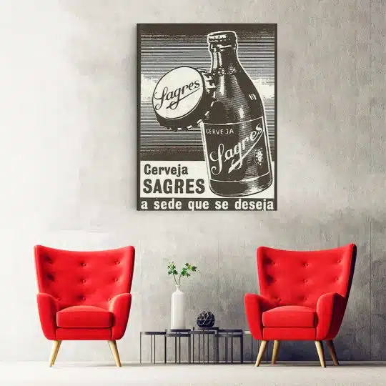 Tablou poster bere Sagres vintage 3999 hol