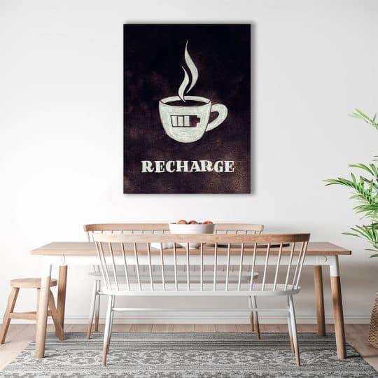 Tablou poster ceasca de cafea Recharge 3885 bucatarie1