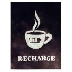 Tablou poster ceasca de cafea Recharge 3885 front