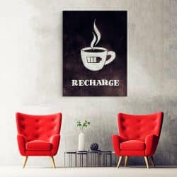 Tablou poster ceasca de cafea Recharge 3885 hol