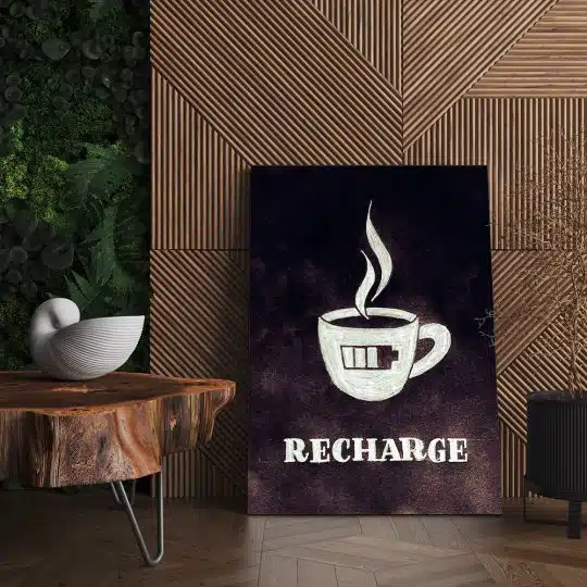 Tablou poster ceasca de cafea Recharge 3885 living