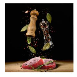 Tablou preparare friptura cu condimente rosu 2044 frontal - Afis Poster Tablou preparare friptura cu condimente pentru living casa birou bucatarie livrare in 24 ore la cel mai bun pret.