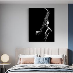 Tablou saxofonist detaliu fundal negru alb negru 1701 dormitor - Afis Poster Tablou saxofonist saxofon pentru living casa birou bucatarie livrare in 24 ore la cel mai bun pret.