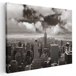 Tablou vedere asupra Manhattanului New York alb negru 1539 - Afis Poster tablou vedere asupra Manhattanului New York pentru living casa birou bucatarie livrare in 24 ore la cel mai bun pret.