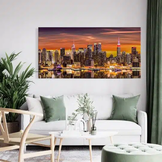 Tablou vedere panoramica New York rasarit 2089 tablou living modern - Afis Poster Tablou vedere panoramica New York rasarit pentru living casa birou bucatarie livrare in 24 ore la cel mai bun pret.