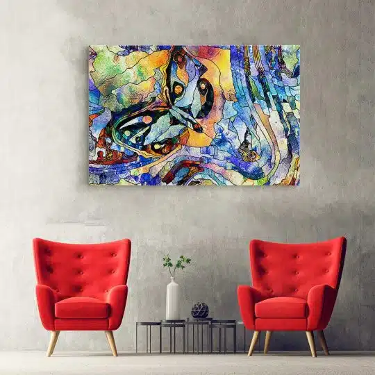 Tablou vitraliu fluture forme abstracte multicolor 1963 hol - Afis Poster Tablou vitraliu fluture forme abstracte multicolor pentru living casa birou bucatarie livrare in 24 ore la cel mai bun pret.