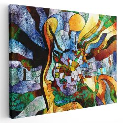 Tablou vitraliu forme abstracte 1955 - Afis Poster Tablou vitraliu forme abstracte geometrice multicolor pentru living casa birou bucatarie livrare in 24 ore la cel mai bun pret.