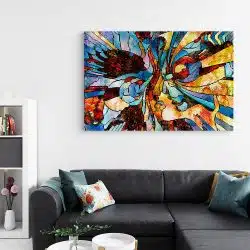 Tablou vitraliu forme abstracte multicolor 1964 living - Afis Poster Tablou vitraliu forme abstracte multicolor pentru living casa birou bucatarie livrare in 24 ore la cel mai bun pret.