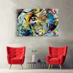 Tablou vitraliu portret femeie forme abstracte multicolor 1956 hol - Afis Poster Tablou vitraliu portret femeie forme abstracte multicolor pentru living casa birou bucatarie livrare in 24 ore la cel mai bun pret.