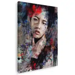 tablou canvas abstract portret femeie in nuante multicolore 1032 2 - Afis Poster abstract portret femeie multicolore pentru living casa birou bucatarie livrare in 24 ore la cel mai bun pret.