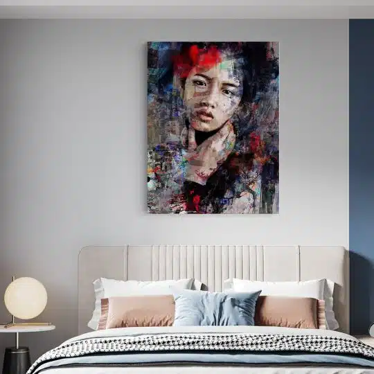 tablou canvas abstract portret femeie in nuante multicolore 1032 dormitor 1 - Afis Poster abstract portret femeie multicolore pentru living casa birou bucatarie livrare in 24 ore la cel mai bun pret.