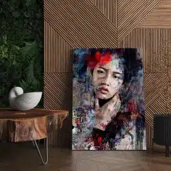 tablou canvas abstract portret femeie in nuante multicolore 1032 living 1 - Afis Poster abstract portret femeie multicolore pentru living casa birou bucatarie livrare in 24 ore la cel mai bun pret.